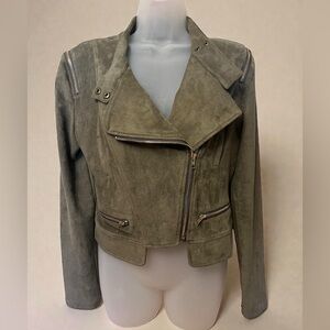 SHEIN Olive Leather Jacket